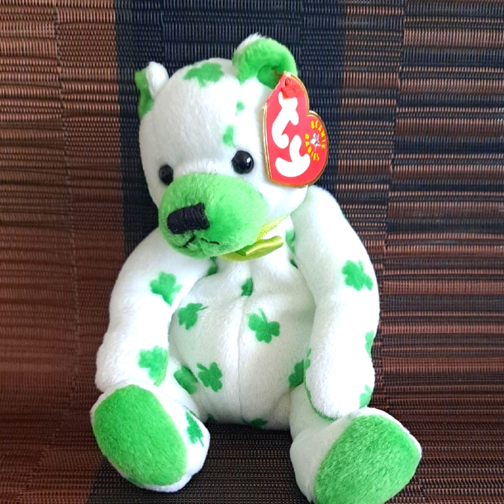 Green and White Shamrock Teddy Bear